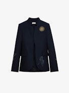 Very Multi Strass Blazer - Women's navy blazer with rhinestone details.