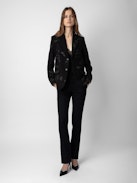 Vanilla Diamanté Blazer - Unisex’s black blazer with diamanté manifesto.
