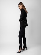 Vanilla Diamanté Blazer - Unisex’s black blazer with diamanté manifesto.