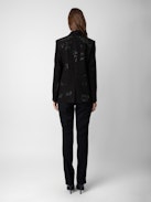 Vanilla Diamanté Blazer - Unisex’s black blazer with diamanté manifesto.
