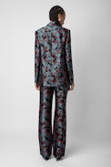 Vegy Jacquard Blazer - Women’s black floral jacquard blazer.