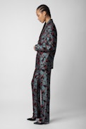 Vegy Jacquard Blazer - Women’s black floral jacquard blazer.