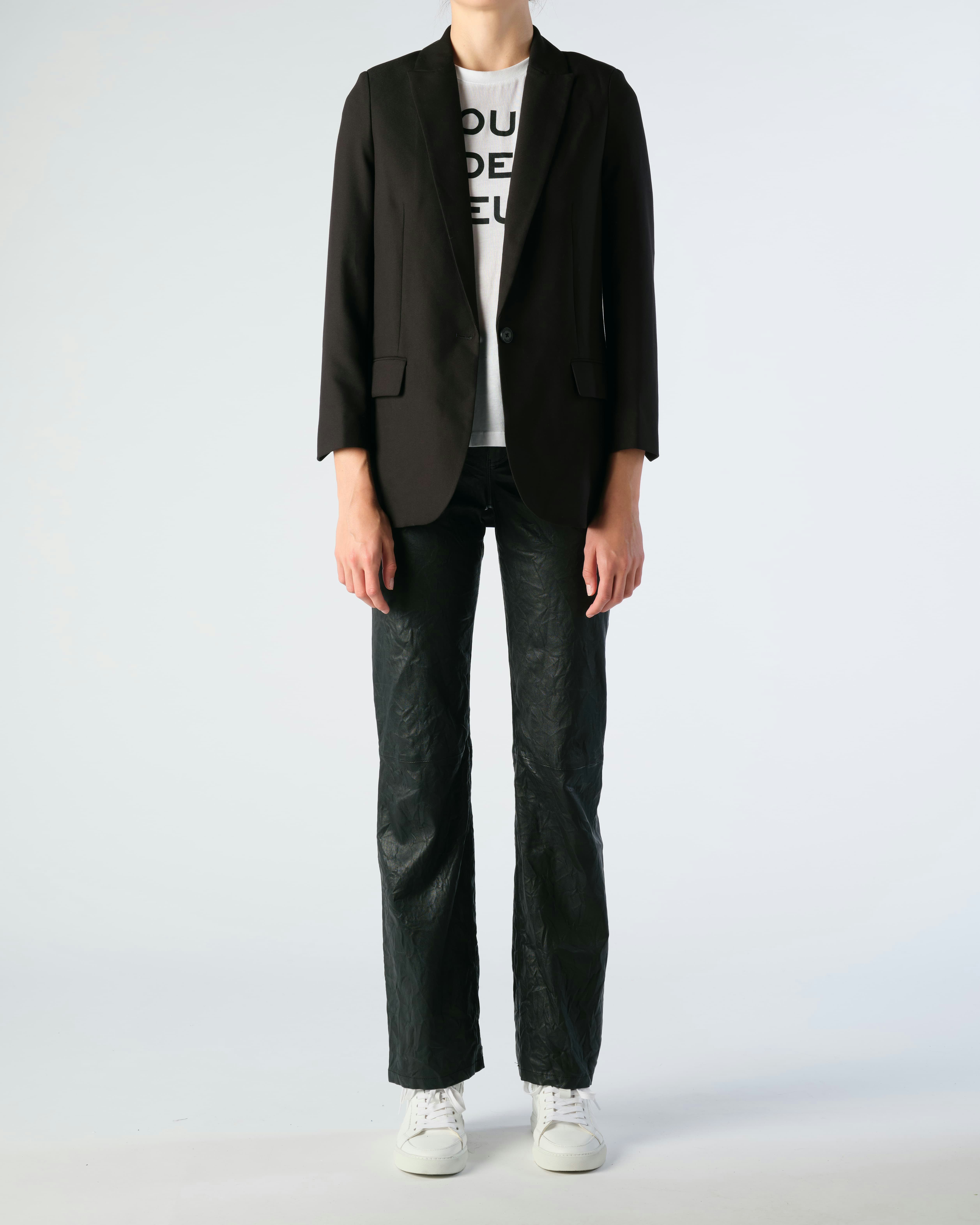 Viva Rock Diamanté Blazer - Women's black blazer with diamanté "ROCK" embellishment on back.