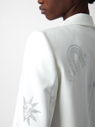 Viva Diamanté Blazer - Women's white blazer with customized diamanté details designed by Humberto Cruz.