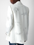 Viva Diamanté Blazer - Women's white blazer with customized diamanté details designed by Humberto Cruz.