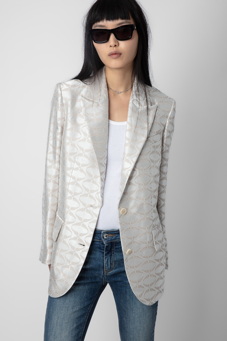 ZADIG&VOLTAIRE Vicka Wings Jacquard Blazer,Scout