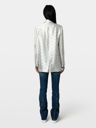 Vicka Blazer - Tailored blazer with lapel collar, button fastening and wing jacquard.