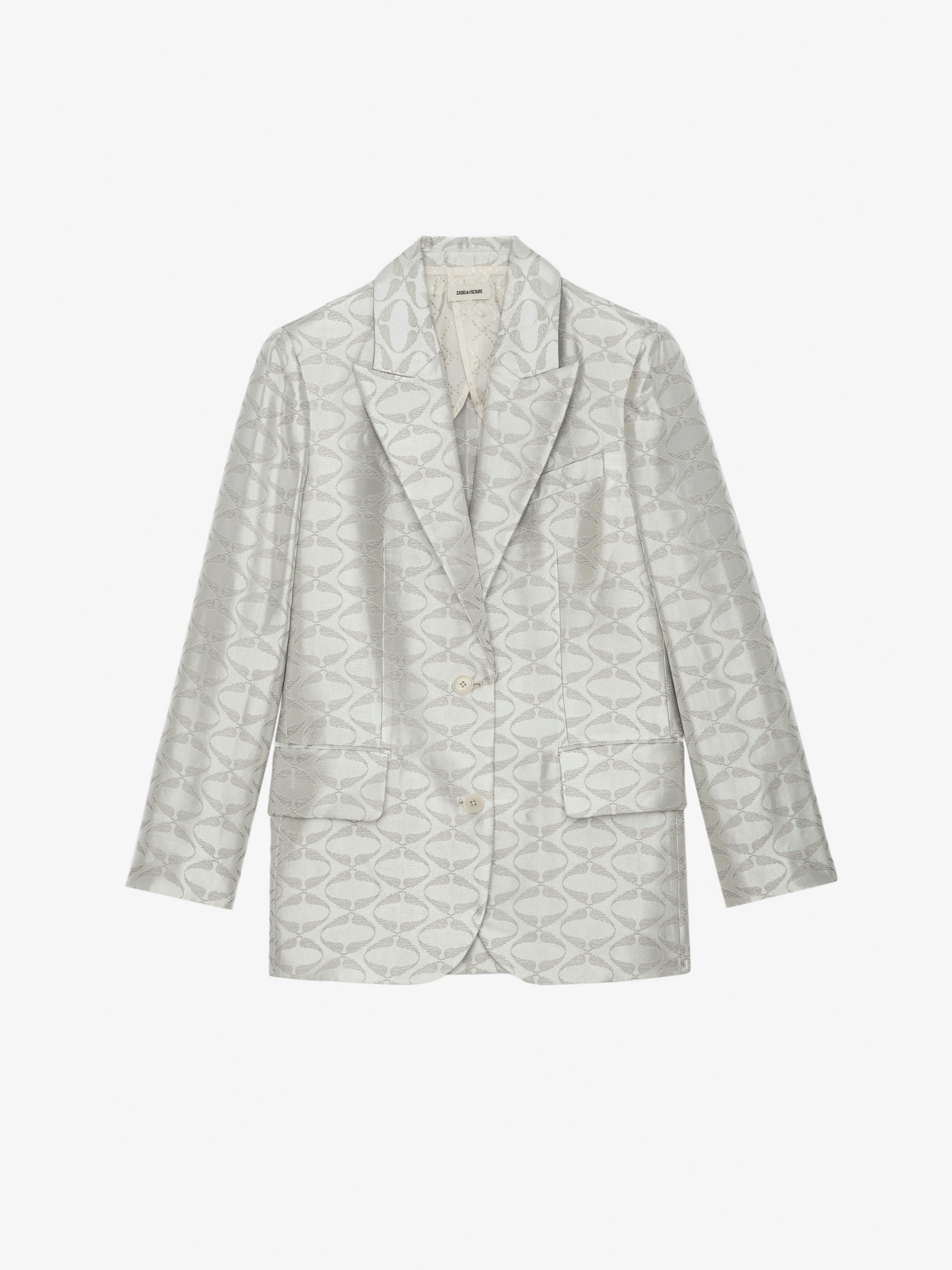 極美品 ZADIG&VOLTAIRE テーラードジャケット フリンジ ホワイト Gray Valse Blazer with Rhinestones | Zadig&Voltaire