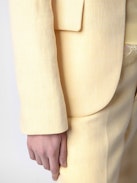 Blazer Very  - Giacca da tailleur in lino fantasia giallo chiaro, collo alto e tasche.