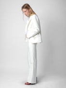Vow Blazer - White tailored blazer with tailored collar, button closure and pockets with wings motif.