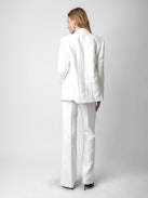 Vow Blazer - White tailored blazer with tailored collar, button closure and pockets with wings motif.