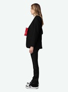 Valse Diamante Blazer - Long-sleeved black blazer with pockets and ‘Stay With Me’ poem embellished with diamante on the back.