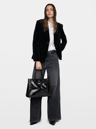 Vavy Velvet Blazer - Structured blazer in smooth velvet with button fastening.