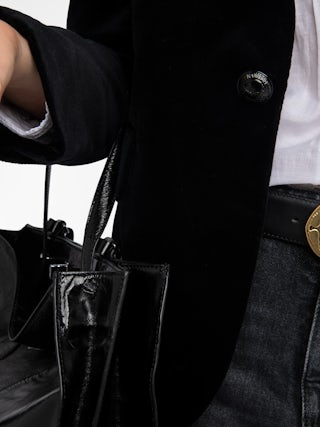 Vavy Velvet Blazer - Structured blazer in smooth velvet with button fastening.