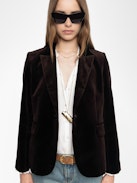 Blazer Vavy Velluto - Blazer strutturato in velluto liscio con chiusura a bottoni.