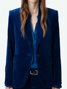 Vavy Velvet Blazer - Velvet blazer with suit collar.