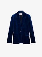 Vavy Velvet Blazer - Velvet blazer with suit collar.