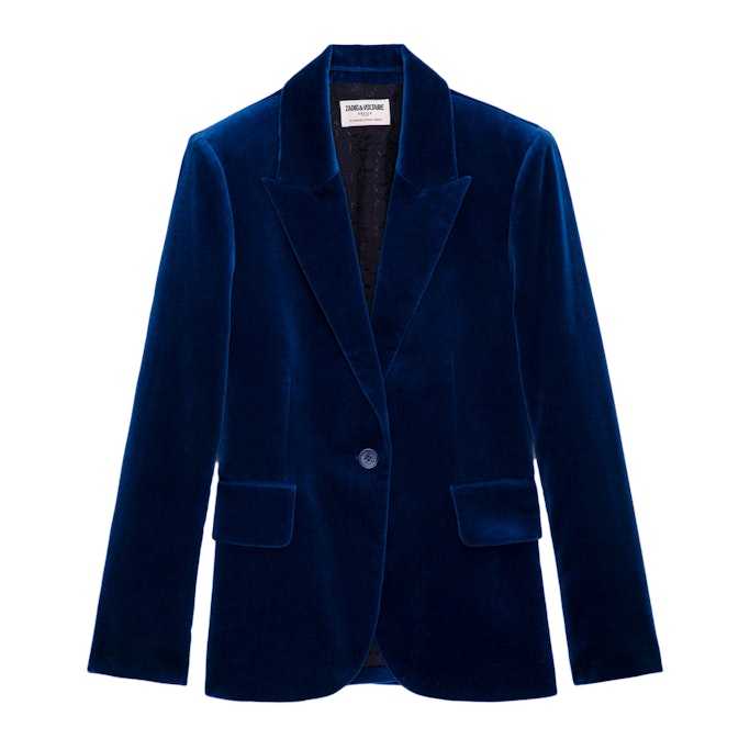 Zadig & Voltaire Vavy Velvet Blazer In Blue