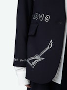 Valse Diamante Blazer - Navy blue blazer with pockets and customised diamante designs by Humberto Cruz on the front and back.