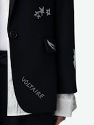 Valse Diamante Blazer - Navy blue blazer with pockets and customised diamante designs by Humberto Cruz on the front and back.