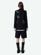 Valse Diamante Blazer - Navy blue blazer with pockets and customised diamante designs by Humberto Cruz on the front and back.