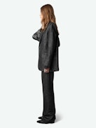 Viva Blazer - Black blazer with metallic mottled checks, button fastening and pockets.