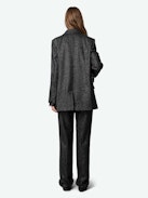 Viva Blazer - Black blazer with metallic mottled checks, button fastening and pockets.