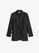 Viva Blazer - Black blazer with metallic mottled checks, button fastening and pockets.