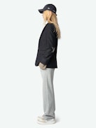 Valse Blazer - Structured straight-cut blazer in striped wool with elbow patch star detail and button fastening.