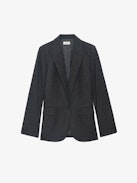 Valse Blazer - Structured straight-cut blazer in striped wool with elbow patch star detail and button fastening.