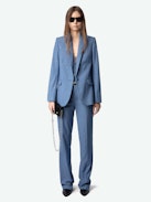 Blazer Valse - Blazer dritto strutturato in tessuto screziato con chiusura a bottoni e strass a costellazione di stelle.
