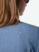 Blazer Valse - Blazer dritto strutturato in tessuto screziato con chiusura a bottoni e strass a costellazione di stelle.