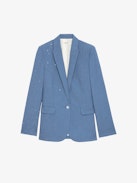 Blazer Valse - Blazer dritto strutturato in tessuto screziato con chiusura a bottoni e strass a costellazione di stelle.