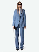 Blazer Valse - Blazer dritto strutturato in tessuto screziato con chiusura a bottoni e strass a costellazione di stelle.