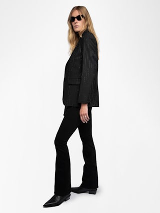 Valse Blazer - Structured straight-cut blazer with button fastening and dotted rhinestones.