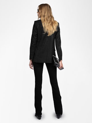 Valse Blazer - Structured straight-cut blazer with button fastening and dotted rhinestones.