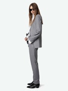 Blazer Valse - Blazer recto estructurado con cierre de botones y strass de lunares.