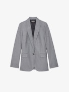 Blazer Valse - Blazer recto estructurado con cierre de botones y strass de lunares.