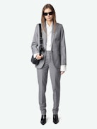 Blazer Valse - Blazer recto estructurado con cierre de botones y strass de lunares.