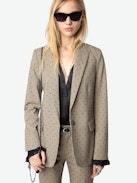 Blazer Valse - Blazer droit structuré à carreaux fantaisie et à fermeture boutonnée.