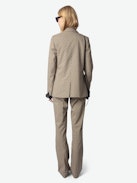 Blazer Valse - Blazer droit structuré à carreaux fantaisie et à fermeture boutonnée.