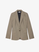 Blazer Valse - Blazer droit structuré à carreaux fantaisie et à fermeture boutonnée.