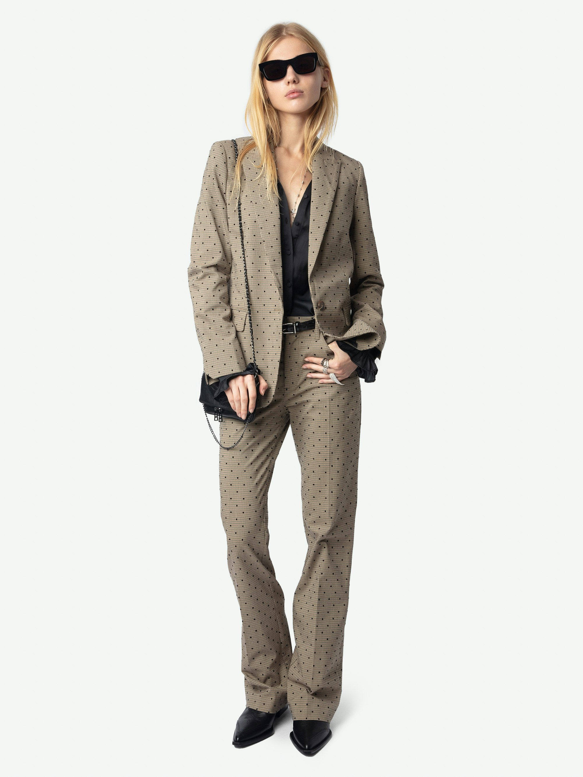 Blazer Valse - Blazer dritto strutturato a quadri fantasia con chiusura a bottoni.