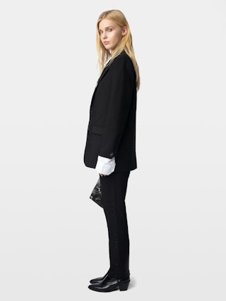 Blazer Viva - Blazer recto estructurado con cierre abotonado adornado con strass.