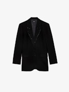 Blazer Viva - Strukturierter, gerade geschnittener Blazer mit Knopfverschluss und Strasssteinen.