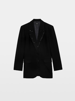 Blazer Viva - Blazer recto estructurado con cierre abotonado adornado con strass.