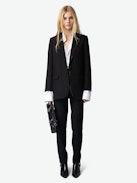 Blazer Viva - Strukturierter, gerade geschnittener Blazer mit Knopfverschluss und Strasssteinen.