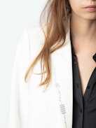 Blazer Viva - Strukturierter gerader Blazer mit Knopfverschluss und Strasssteinen.