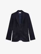 Valse Blazer 100% Wool - Structured straight-cut blazer in grain de poudre wool with button fastening.