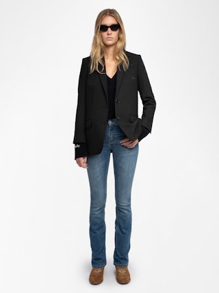 Viva Strass Star Blazer - Black blazer with rhinestones.